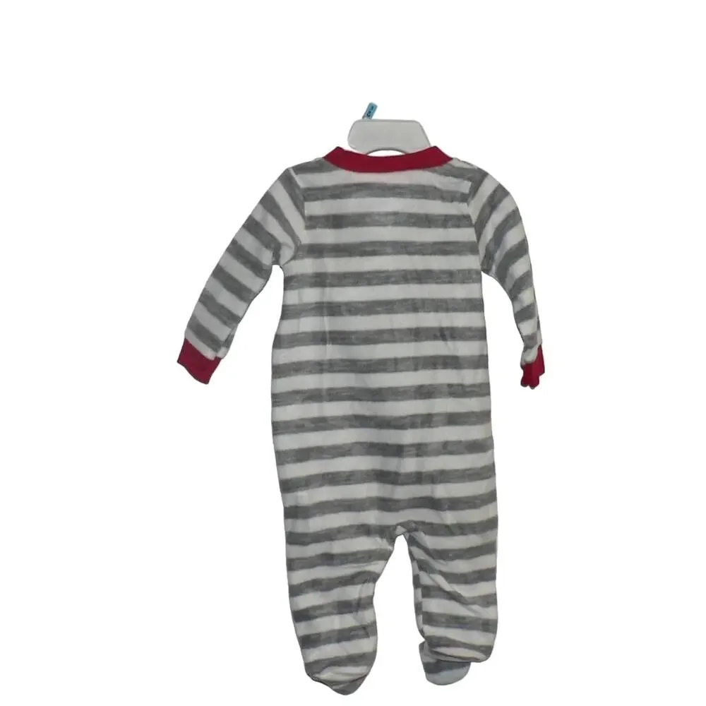 Koala Baby Long Sleeve Striped Fleece Reindeer & Bear Footed Jumper 3-6M $18‎